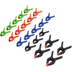 Basetech 1529585 Mini Clamp Set 22-Piece 90mm Various Sizes &amp; Colours