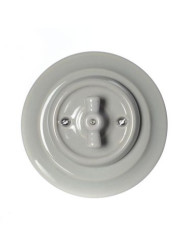 CERAMICZNY PRZYCISK DZWONKOWY PODTYNKOW Z POKRĘTŁEM SZARY Z RAMKĄ 2PDPOKRG