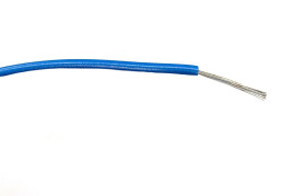 Przewód montażowy 0,75 mm2 Niebieski RS PRO PVC 18 AWG 1,5 kV AC dł. 100m 24/0,2 mm +85°C Norma wojskowa 61-12 część 6