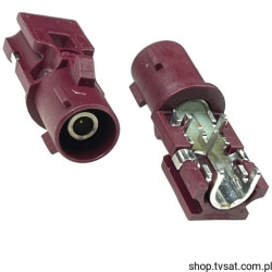4FA1-NXRP-PCB-3 FAKRA HF Straight Plug PCB Claret Violet THT AMPHENOLS