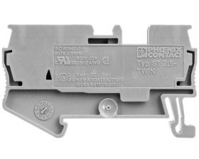 Złączka szynowa 3-przewodowa 0,08-4mm2 szara ST 2,5-TWIN 3031241