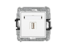 MINI Mechamizm gniazda pojedyncze USB-AA 3.0 biały MGUSB-5 KARLIK