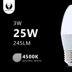 Żarówka LED E27 C37 3W 230V 4500K 245lm Forever Light RTV003436