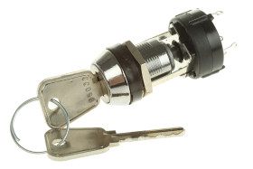 Przełącznik kluczykowy wysokiego bezpieczeństwa IP67, SPST, 150 mA przy 250 V AC 4-Way, -30 → +85°C