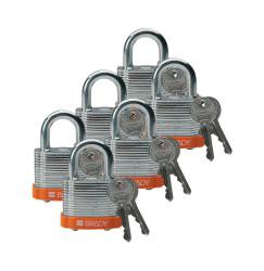 Kłódka LOTO stalowa, laminowana, szekla 20 mm, pomarańczowa (6 szt.), 814091