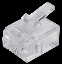 RJ10 modular plug for round cables, 4/4