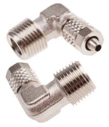 Złączka pneumatyczna R 1/8 męskie Wciskane 4 mm RS PRO Adapter gwintowany kolankowy R 1/8 męskie