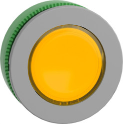 Pushbutton, for universal LED, illuminable, waistband round, orange, front ring light gray, mounting Ø 30.5 mm, ZB5FA58C0