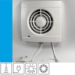Wentylator domowy Aero VK100 kontrolka LED, przewód z wtyczką, łożysko kulkowe, fi 100 mm, kolor biały