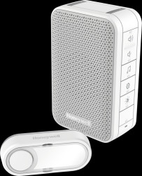 DC313S Wireless gong with LED flash and bell button, white