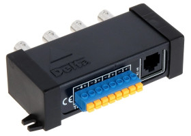 Transformator do przesyłania 4 sygnałów wideo AHD, HD-CVI, HD-TVI, CVBS, 4K UHD po skrętce, TR-4P