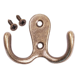 Wieszak podwójny ścienny - retro - A2700 - Haczyk metalowy na ubrania