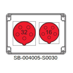 Rozdzielnica 5x32A 5x16A INA=32A IP54 SB-004005-S0030-54