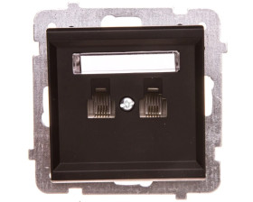 SONATA Gniazdo telefoniczne podwójne RJ11 niezależne czarny metalik GPT-2RN/m/33