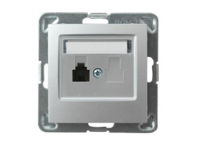 IMPRESJA Gniazdo telefoniczne 1xRJ11 srebro GPT-1Y/m/18 OSPEL