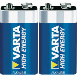 Varta 4922121412 Alkaline 9V PP3 6LR61 Battery Pack of 2