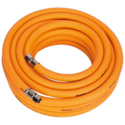 Sealey AHHC1038 Air Hose 10m x &#xD8;10mm Hybrid High Visibility with 1/4&quot;BSP Unions