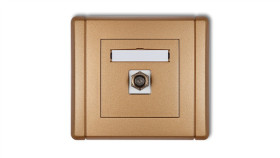 Flexi Gniazdo Antenowe Pojedyncze Typu F (Sat) Niklowane Złoty Metalik 8Fgf-1