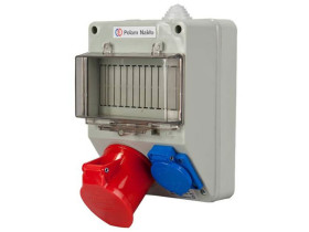 Zestaw zasilający z listwą TH35 16A/4/400V 16A/3/250V 7-mod. płytka odgałęźna 5x4 mm2 IP44 6163-130 TAREL