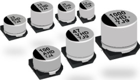 Electrolytic capacitor, 100 µF, 50 V (DC), ±20 %, SMD, Ø 10 mm, EEEHD1H101P