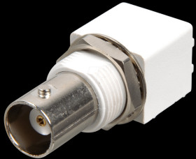 BNC PCB panel socket, angled, 50 Ohm