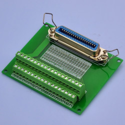 CZH-LABS 36-Pin 0.085&quot; Centronics Vertical Female Ribbon Connector Screw Terminal Block Breakout Board.