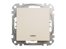 SEDNA DESIGN & ELEMENTS Wyłącznik schodowy z sygnalizacją załączenia beżowy SDD112106N SCHNEIDER ELECTRIC