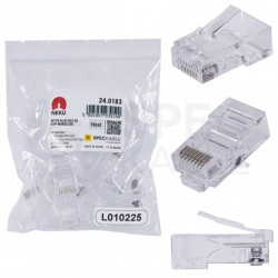 Wtyk modularny RJ45 8P8C kat.5e nieekranowany UTP uniwersalny drut linka NEKU opakowanie WORECZEK 10szt.