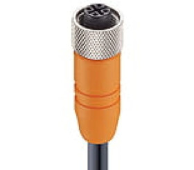 Kabel konfekcjonowany jednostronnie złącze M12 żeńskie proste 4-PINowe kodowanie A ekranowany PUR czarny RKTS 4-288/25 M