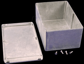 1590EFL Die-cast aluminium housing, 188 x 120 x 82 mm, flanged