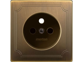 MERTEN D-LIFE Płytka czołowa gniazda z uziemieniem z przesłonami mosiądz antyk MTN2530-4143 SCHNEIDER ELECTRIC