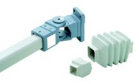 Mocowanie do ściany ruchome, kwadrat 50mm, stal.RAL 7040, dla obudowy S3CM HMI NSYCMUMA50