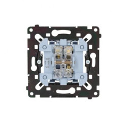 Simon 55 Łącznik schodowy (mechanizm) 10AX, 250V~, szybkozłącza, czarna rama SW6MR