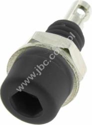 224-M5-SW Gniazdko izolowane 2mm, mont.M5, lutowane, 10A, czarne, ELECTRO-PJP, 224M5SW