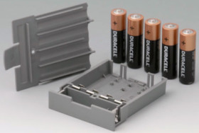 Battery compartment, M/L, 5 x AA, PC, lava, for mignon cells, A9178158