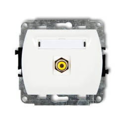 TREND Gniazdo pojedyncze RCA (typu cinch - żółty, pozłacany) biały GRCA-1