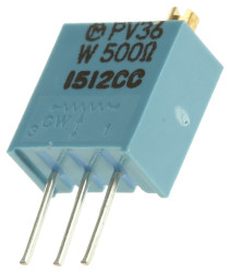 Potencjometr dostrojczy 500Ω THT 0.5W 25 -zwoje Regulacja górna 2 mm