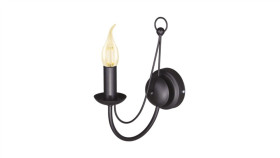 Kinkiet Ścienny Świecznikowy Perseo Czarny Na E14 W Stylu Industrialnym...