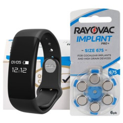 180 x baterie do aparatów słuchowych Rayovac 675 IMPLANT PRO+ + smartband CA Verve CA-2100