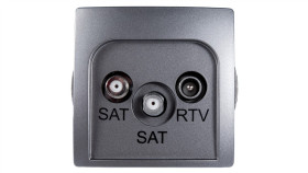Simon Basic Gniazdo Antenowe Sat/Sat/Rtv Końcowe Stal Inox Bmzar+Sat3.1-P2.01/21