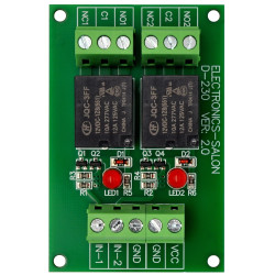 ELECTRONICS-SALON 2 SPDT 10Amp Power Relay Module, DC 12V Version.