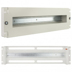 Panel dystrybucji napięć RACK 19" 3U szyna montażowa TS35 TH35 szary