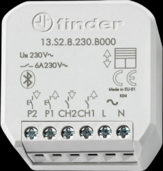 13.S2.8.230.B000, Bluetooth shutter actuator (YESLY switching actuator), 2 NO contacts 6A, 230 VAC