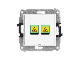 MINI Mechanizm gniazda światłowodowego/optycznego podwójnego, bez pola opisowego biały mat 25MGOPBO-2 KARLIK