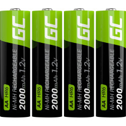 Green Cell GR02 AA NiMH Rechargeable Battery 2000mAh 4 Pieces 1.2V Durable