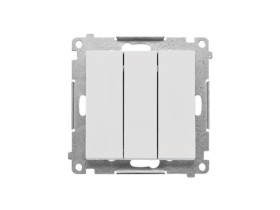 SIMON 55 Wyłącznik zwierny przycisk potrójny z podświetleniem LED szybkozłącza jasnoszary mat TP31L.01/114 KONTAKT SIMON