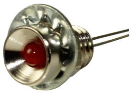 Lampka kontrolna do montażu panelowego 2V dc, czerwona 6.5mm LED Chrom RS PRO