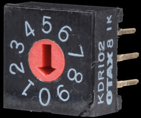 Rotary code switch, 10 positions, vertical