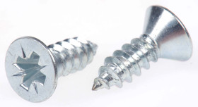 Wkręt samogwintujący długość 13mm Stalowe łeb Countersunk, ocynkowana końcówka Pozi