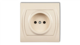 Logo Gniazdo Pojedyncze B/U Beżowy 1Lgp-1P